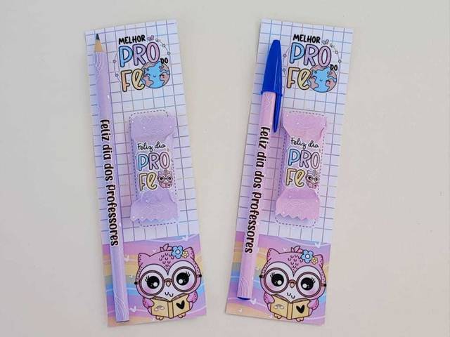 Dia dos Professor 2025 de CARD COM LÁPIS OU CANETA e BALINHA PERSONALIZADA