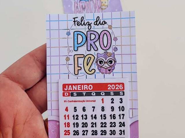 Dia dos Professor 2025 de Mini calendário de geladeira