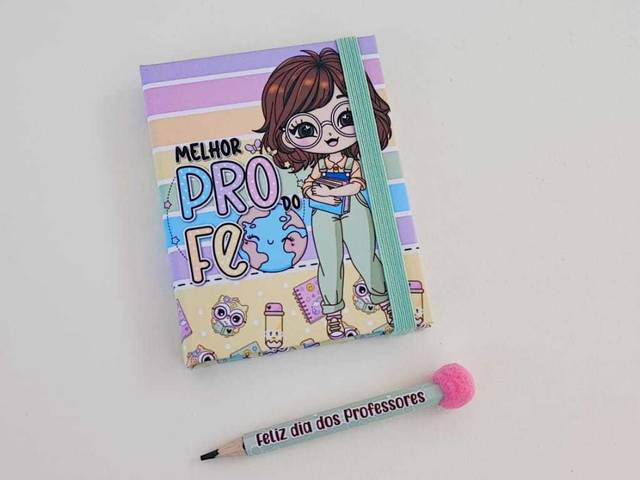 Dia dos Professor 2025 de Bloco blocado Minizinho com mini lápis