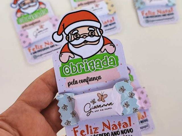 Natal 2025 de CARD COM BALINHA PERSONALIZADA