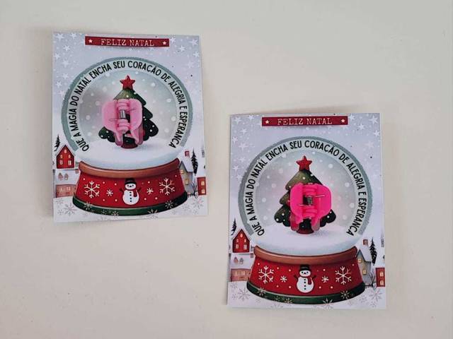 Natal 2025 de Card com Piranha de cabelo