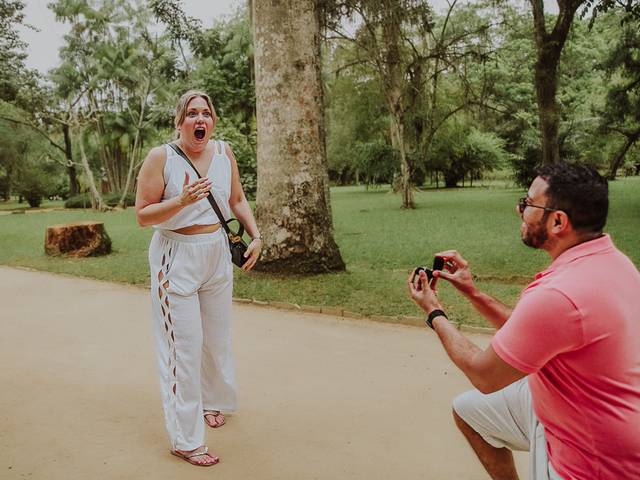Casais de Fotografia de Pedido de Casamento no Jardim Botânico - Rio de Janeiro - RJ | Ademir e Felicia