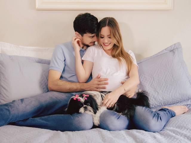 Ensaio Gestante de À Espera de Enrico