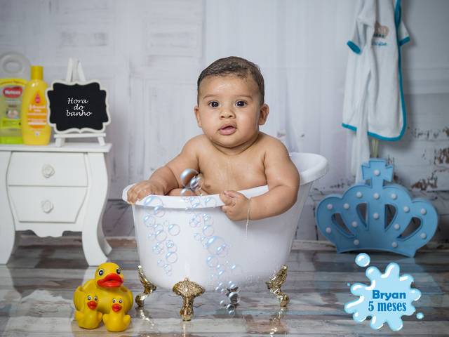 Ensaio de Bebês e Crianças de Acompanhamento do Bryan - 5 meses