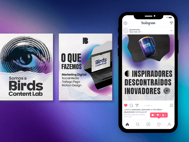 Design de Identidade Visual Birds Content Lab