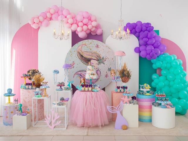Aniversário  Infantil  de Sereia - Alicia & seus dois anos