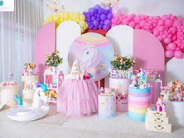 Aniversário  Infantil  de Unicórnio - Alice & seus quatro anos