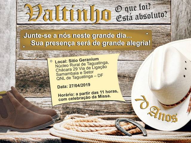 Eventos Sociais de Valtinho 70 anos