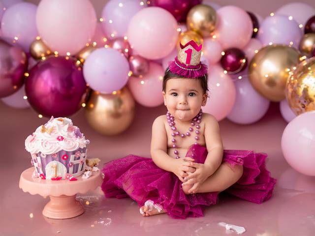 Smash the Cake de Smash the Cake | Floral Fúcsia Gold para a Sofia