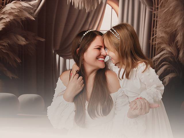 Infantil de Ensaio Dia das Mães com Fabia e Antonella