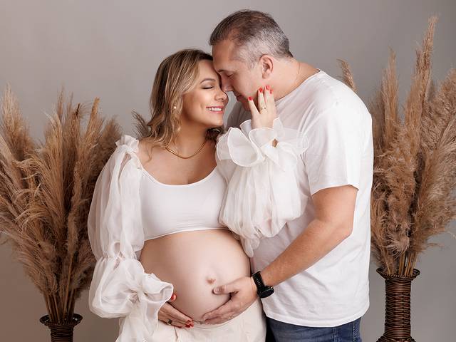 Gestantes de Daniele, André e Heloísa à espera da Cecília