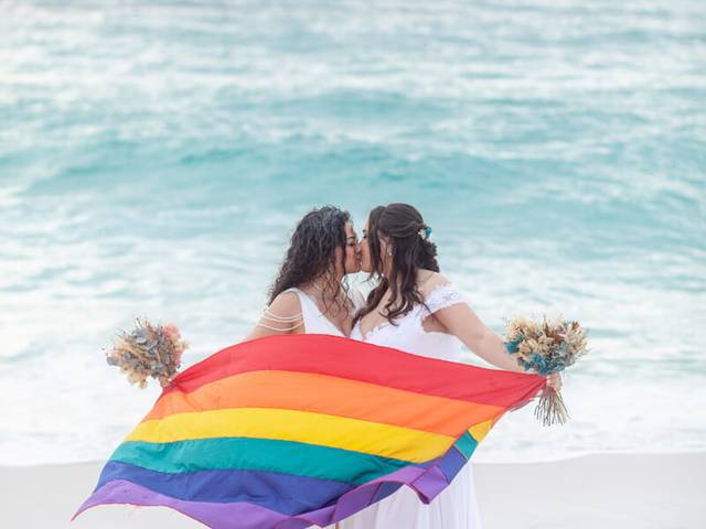 Elopement Wedding de Casamento na praia Karina e Carolina