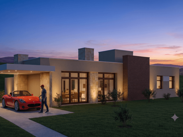 Residências de Casa Contemporânea com refúgio de lazer
