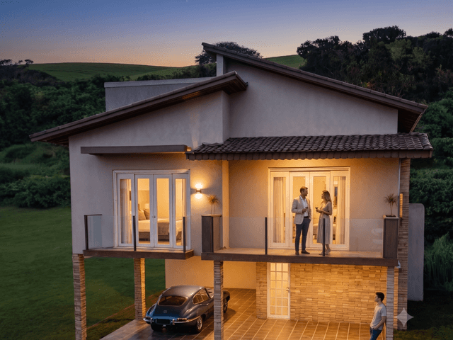 Residências de Casa de campo bem resolvida