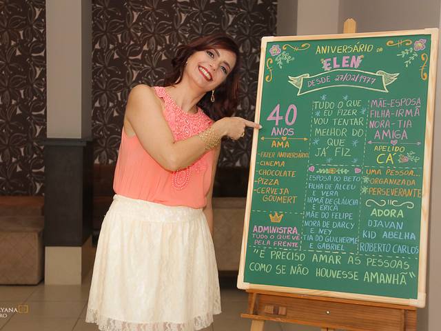 aniversário adulto de Helen 40 anos