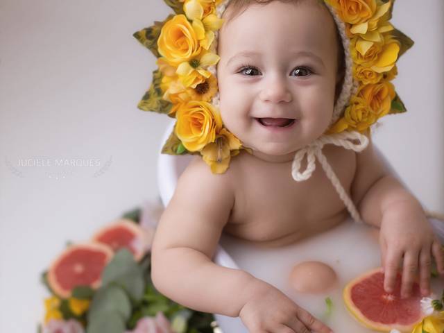 MilkBath (banho de leite) de Isabela, 9 meses