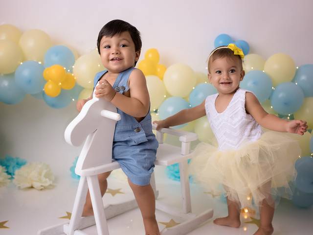 Smash the Cake de 1 aninho Maria Laura e Benício