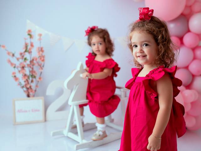 Ensaio Infantil de Lívia e Alícia, 2 anos