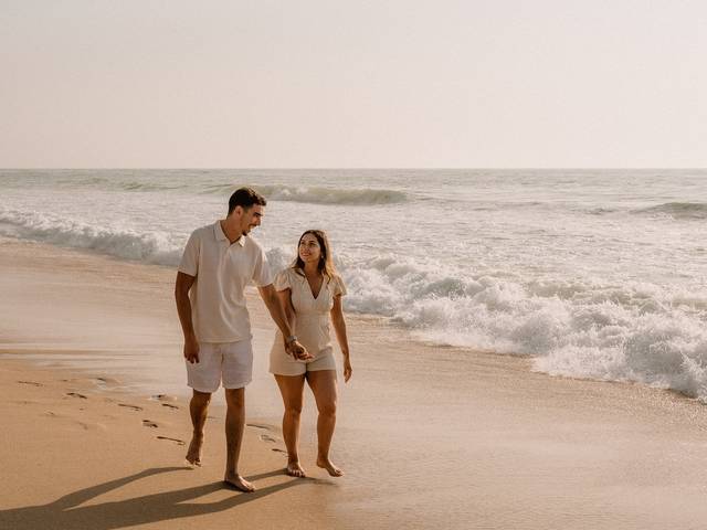 Solteiros de Pré Wedding na praia de Quiaios - Christiane & Virgil