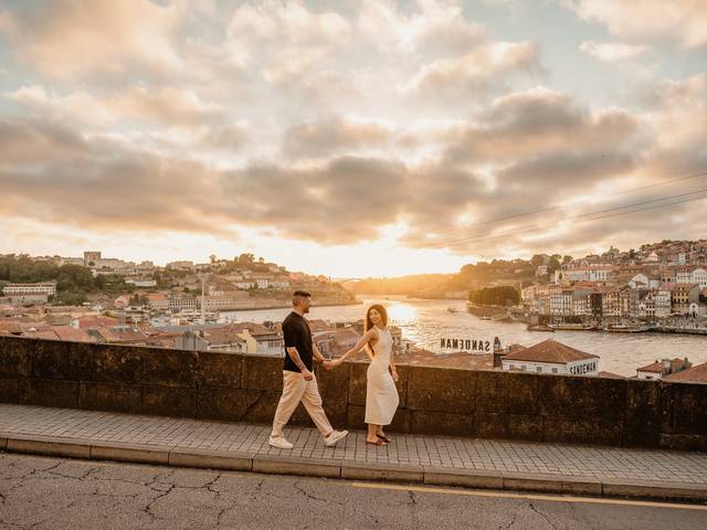 Solteiros de Sessão Pré - Wedding na cidade do Porto - Cristiana  & Saul