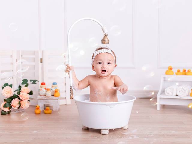Bebês e Infantil de Ensaio de Banho da Aruna