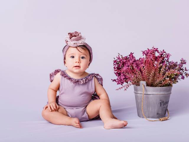 Bebês e Infantil de Clara 9 meses - Tema Lavanda 