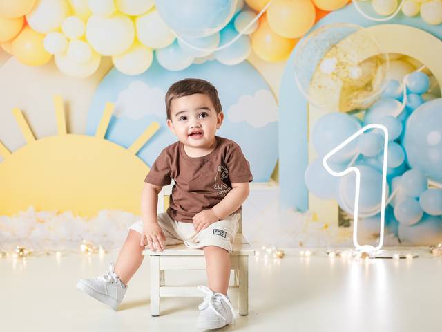 Bebês e Infantil de Óliver 1 aninho - Tema Primeira volta ao redor do Sol 