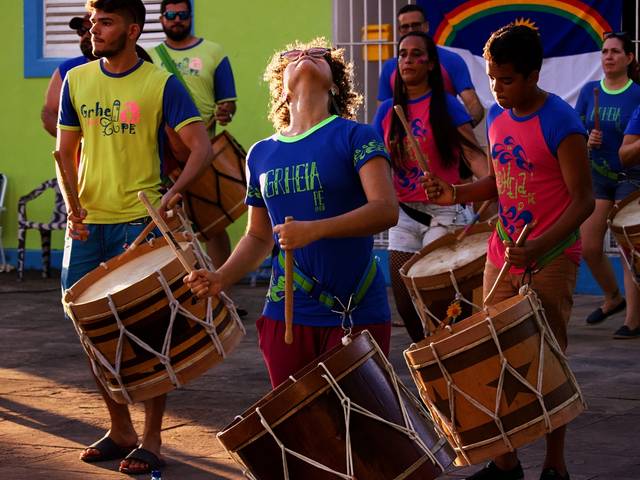 Eventos de Ensaio aberto do GRHEIA (Grupo Recreativo Hedonista Irreverente de Amigos Percussivos) no Alto da Sé