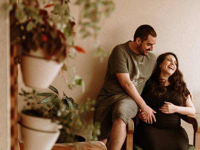 Gestante de Sessão Gestante em casa - Santos/SP