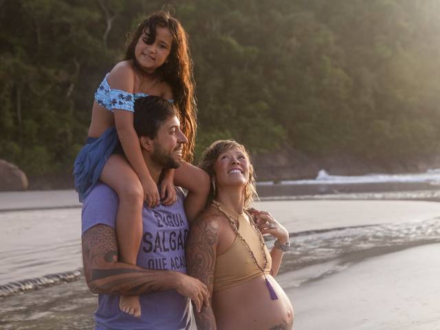 Gestante e Família de Espera de Lucas - Praia Itamambuca, Ubatuba
