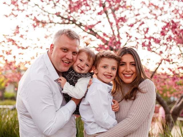 Família de Julia & Enrico nas cerejeiras