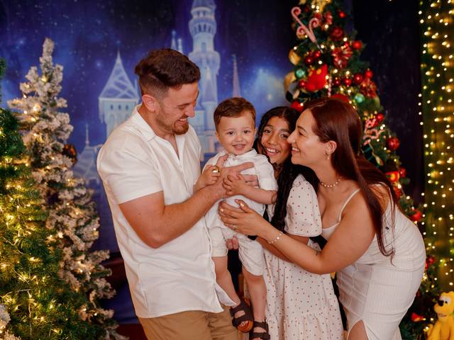 Família de Natal Gabi e Yohan