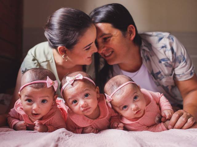 Bebês de Jasmin, Sophia e Marie - 5 Meses