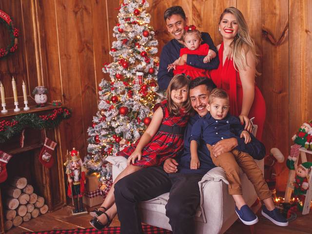 Família de Natal da Ana Julia, Lucas e Angelina