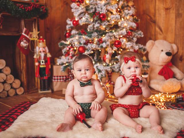 Bebês de Natal do Luca e Lara