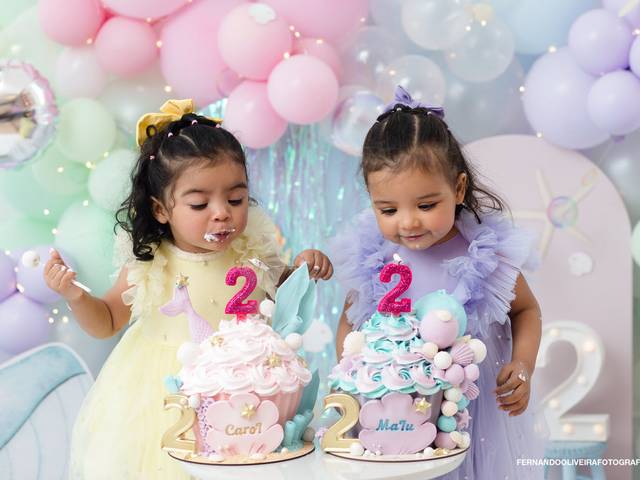 Smash the Cake de Malu e Carol - 2 anos