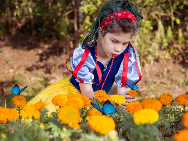 Ensaio infantil de Branca de neve