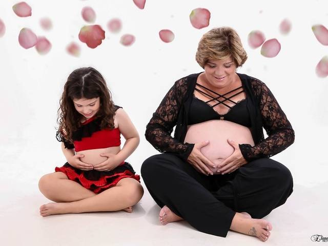 Gestante de Luciane á espera da Valentina