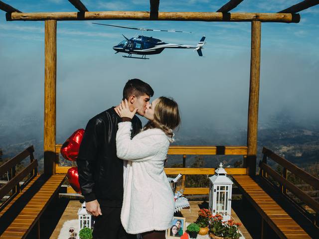 Pedido de Casamento em Gramado de Pedido de Casamento com Helicóptero no Paradouro das Nuvens em Gramado