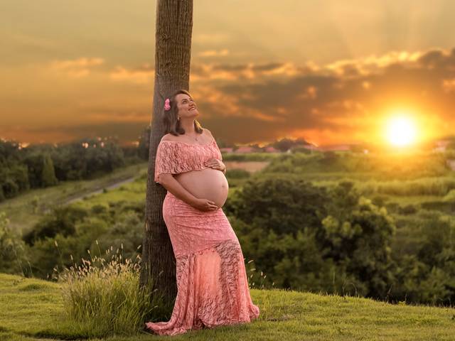Gestantes de Patricia esperando as gêmeas Giovana e Antonela