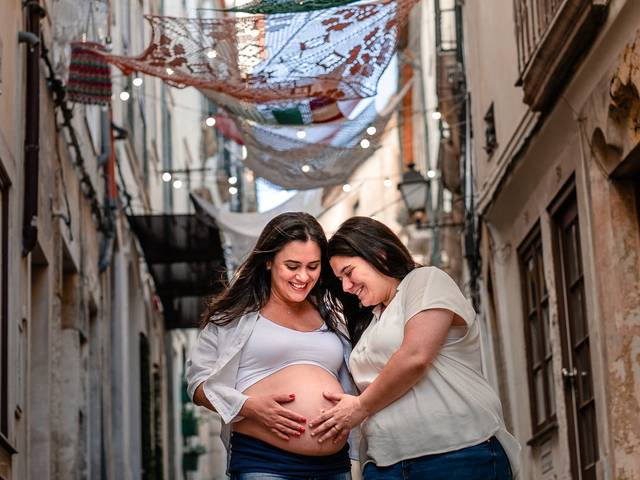 Família de Sessão de Gravidez da Kátia e Cláudia em Coimbra