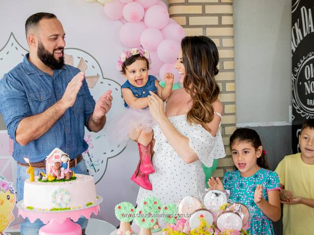 Infantil de Aniversário Clara 1 Ano 