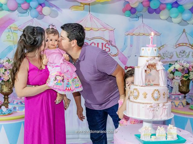 Infantil de Aniversario Livia 1 Ano