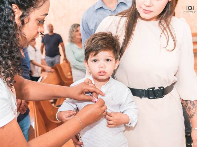 Família e Crianças de Batismo Raul