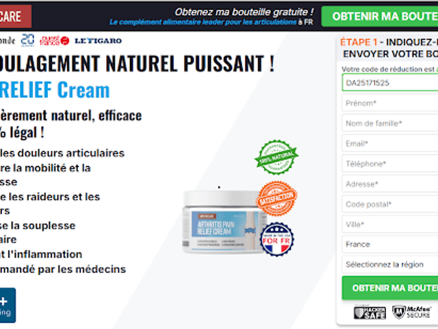 Health of Arthricare Arthritis Pain Relief Cream™ France Official Website