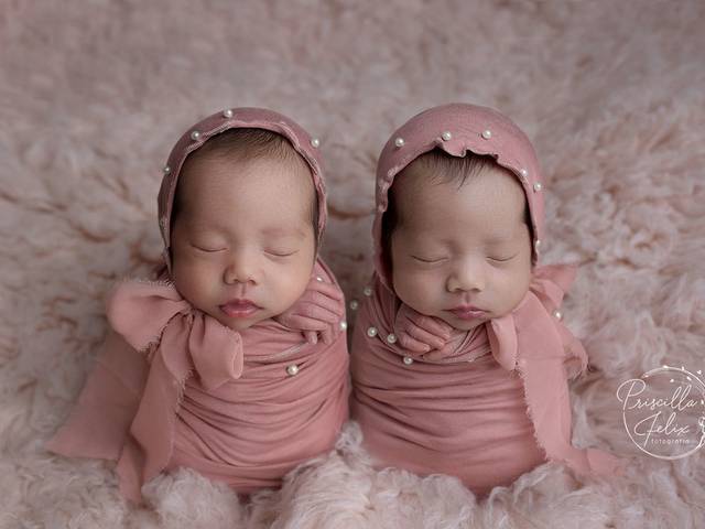 Newborn de Recém-Nascido - o ensaio das Gêmeas Helena e Heloisa