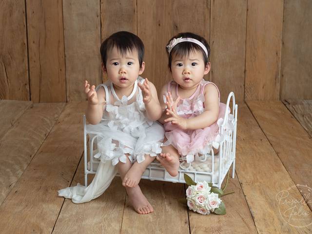 Crescidinhos de Ensaio Gêmeas Helena e Heloisa - 1 aninho