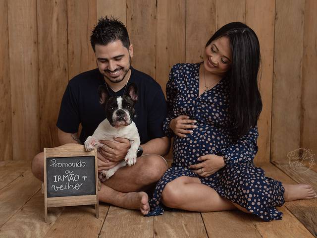 Gestante de Pet também é da família - Ensaio Gestante em Estúdio