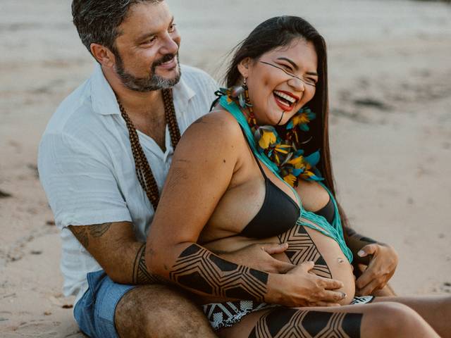 Ensaios de Leila Borari e Leo à espera de Rawena | Ensaio Gestante