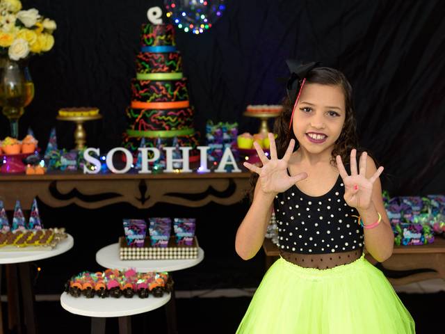 Festa Infantil de Festa Neon da Sophia 9 anos